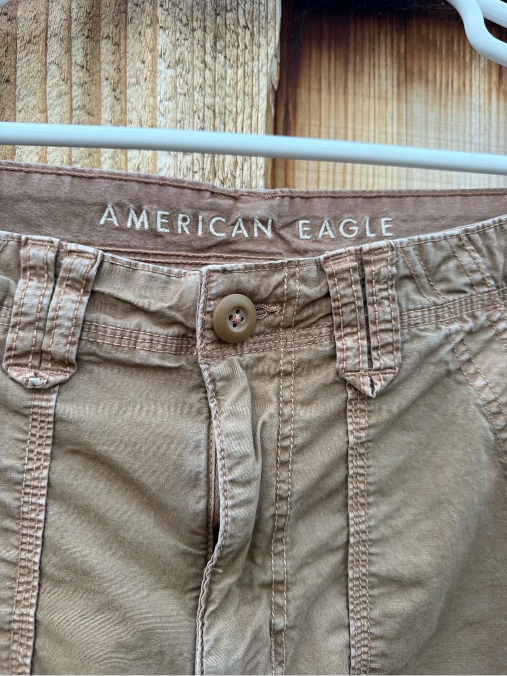 American Eagle Outfitters Brown Tan Cargo Pants with Elastic Hem - Picture 2 of 7